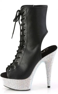 Pleaser BEJEWELED-1016-6 Black Matte/Silver Rhinestone Boots Pole Shoes 9 Pleaser BEJEWELED-1016-6 Black Matte/Silver Rhinestone Boots Pole Shoes