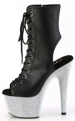 Pleaser Pole Shoes BEJEWELED-1016-7 Black Matte/Silver Rhinestone Boots 9 Pleaser Pole Shoes BEJEWELED-1016-7 Black Matte/Silver Rhinestone Boots
