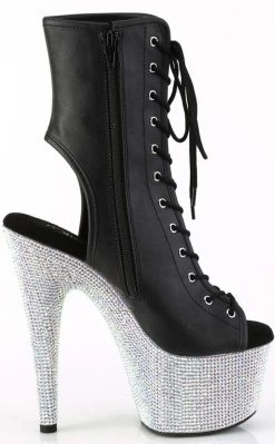 Pleaser Pole Shoes BEJEWELED-1016-7 Black Matte/Silver Rhinestone Boots 11 Pleaser Pole Shoes BEJEWELED-1016-7 Black Matte/Silver Rhinestone Boots