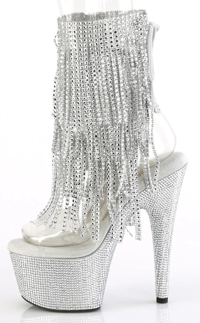 Pleaser BEJEWELED-1017RSF-7 Clear/Silver Rhinestone Boots 5 Pleaser BEJEWELED-1017RSF-7 Clear/Silver Rhinestone Boots