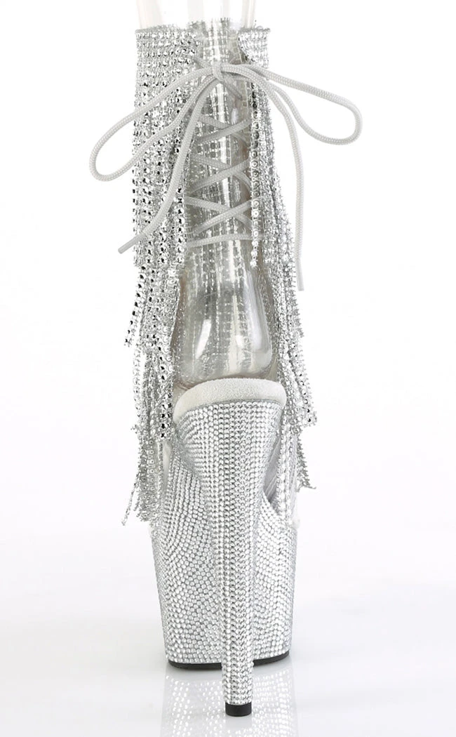 Pleaser BEJEWELED-1017RSF-7 Clear/Silver Rhinestone Boots 6 Pleaser BEJEWELED-1017RSF-7 Clear/Silver Rhinestone Boots