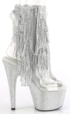 Pleaser BEJEWELED-1017RSF-7 Clear/Silver Rhinestone Boots 11 Pleaser BEJEWELED-1017RSF-7 Clear/Silver Rhinestone Boots