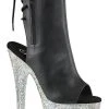 Pleaser BEJEWELED-1018DM-7 Black Faux Leather Ankle Boots