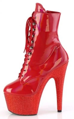Pleaser Pole Shoes BEJEWELED-1020-7 Red Holo Rhinestone Boots