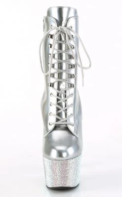 Pleaser BEJEWELED-1020-7 Silver Holo Rhinestone Boots 8 Pleaser BEJEWELED-1020-7 Silver Holo Rhinestone Boots