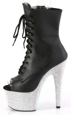 Pleaser BEJEWELED-1021-7 Black Matte/Silver Rhinestone Boots Pole Shoes 9 Pleaser BEJEWELED-1021-7 Black Matte/Silver Rhinestone Boots Pole Shoes