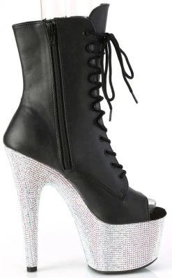 Pleaser BEJEWELED-1021-7 Black Matte/Silver Rhinestone Boots Pole Shoes 11 Pleaser BEJEWELED-1021-7 Black Matte/Silver Rhinestone Boots Pole Shoes