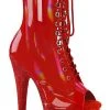 Pleaser Pole Shoes BEJEWELED-1021-7 Red Holo Patent Rhinestone Boots
