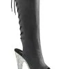 Pleaser BEJEWELED-2018-7 Black Matte/Silver Rhinestone Knee Boots Pole Shoes 2 Pleaser BEJEWELED-2018-7 Black Matte/Silver Rhinestone Knee Boots Pole Shoes