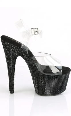 Pleaser BEJEWELED-708DM Black Rhinestone Heels Pole Shoes