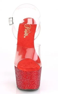 Pleaser BEJEWELED-708DM Red Rhinestone Heels