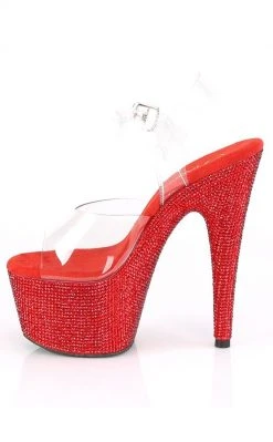 Pleaser BEJEWELED-708DM Red Rhinestone Heels