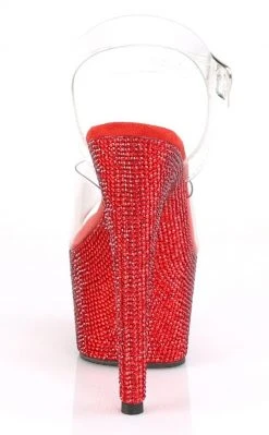 Pleaser BEJEWELED-708DM Red Rhinestone Heels