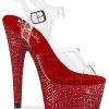 Pleaser BEJEWELED-708DM Red Rhinestone Heels