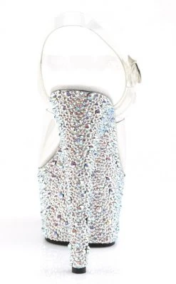 Pleaser BEJEWELED-708MS Clr/Slv Multi RS Heels Pole Shoes