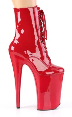 Pleaser Pole Shoes BEYOND-1020 Red Patent Ankle Boots