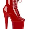 Pleaser Pole Shoes BEYOND-1020 Red Patent Ankle Boots 2 Pleaser Pole Shoes BEYOND-1020 Red Patent Ankle Boots