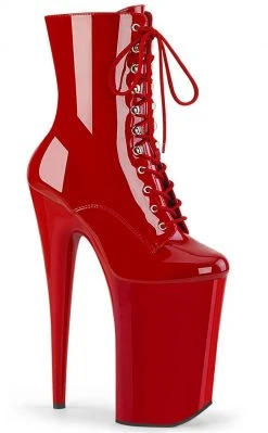 Pleaser Pole Shoes BEYOND-1020 Red Patent Ankle Boots