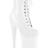 Pleaser BEYOND-1020 White Ankle Boots