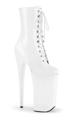 Pleaser BEYOND-1020 White Ankle Boots
