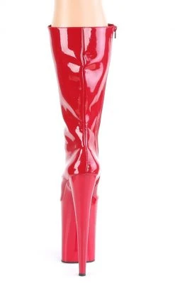 Pleaser BEYOND-2020 Red Patent Knee High Boots