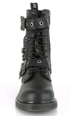 Demonia Shoes BOLT-250 Black Lace Up Chain Boots