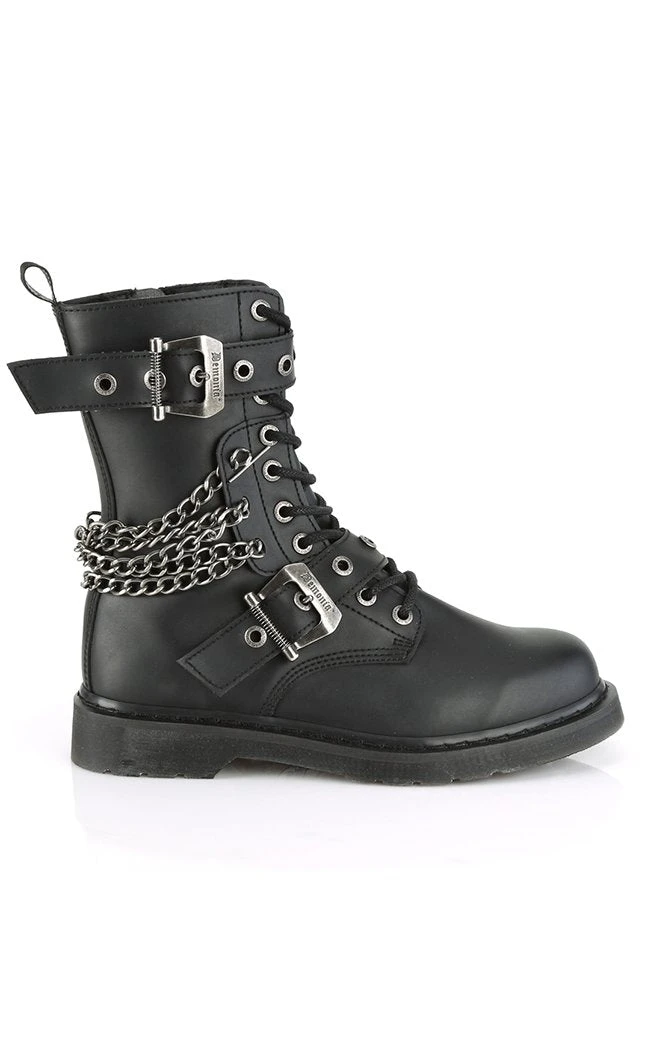 Demonia Shoes BOLT-250 Black Lace Up Chain Boots 7 Demonia Shoes BOLT-250 Black Lace Up Chain Boots