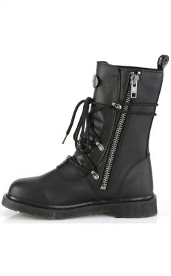 Demonia BOLT-265 Black Lace Up Buckle Boots Shoes