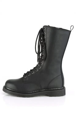 Demonia BOLT-300 Black Lace Up Mid Calf Boots