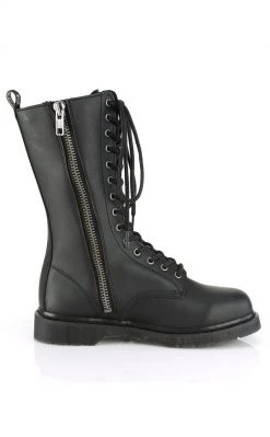 Demonia BOLT-300 Black Lace Up Mid Calf Boots