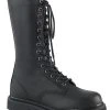 Demonia BOLT-300 Black Lace Up Mid Calf Boots