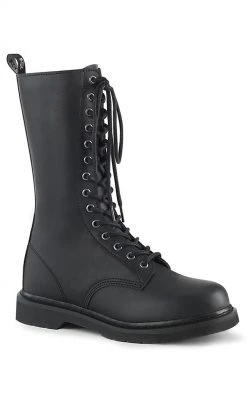 Demonia BOLT-300 Black Lace Up Mid Calf Boots