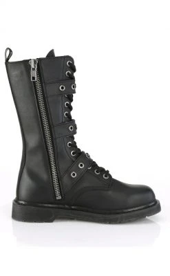 Demonia BOLT-330 Black Lace Up Mid Calf Boots Shoes