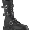 Demonia BOLT-330 Black Lace Up Mid Calf Boots Shoes