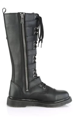 Demonia Shoes BOLT-425 Black Knee High Buckle Boots