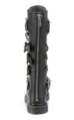 Demonia Shoes BOLT-450 Black Knee High Buckle Boots