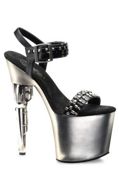 Pleaser BONDGIRL-712 Black Faux Leather Heels Pole Shoes