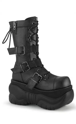 Demonia BOXER-230 Black Buckle Boots Shoes