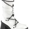 Demonia Shoes BRATTY-120 White Chain Mid-Calf Boots