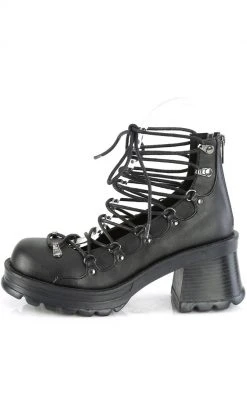 Demonia BRATTY-32 Black Lace Up Ankle Bootie