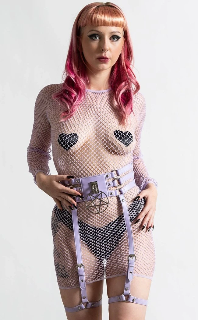 Killstar Baby Hex Suspender Belt | Lilac 3 Killstar Baby Hex Suspender Belt | Lilac