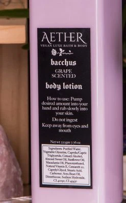Aether Home Decor Bacchus Grape Scented Vegan Body Lotion