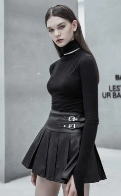 Punk Rave Bad Girl Pleated Mini Skirt
