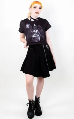 Tragic Beautiful Baphomet Crop Tee Clothing