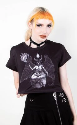 Tragic Beautiful Baphomet Crop Tee Clothing