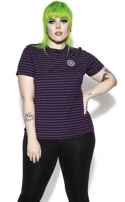 BlackCraft Believe In Yourself Striped Tee | Purple