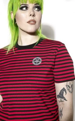 BlackCraft Believe In Yourself Striped Tee | Red