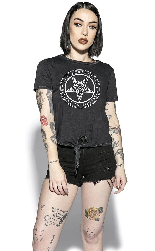 BlackCraft Clothing Believe In Yourself Tie Front Crop 5 BlackCraft Clothing Believe In Yourself Tie Front Crop