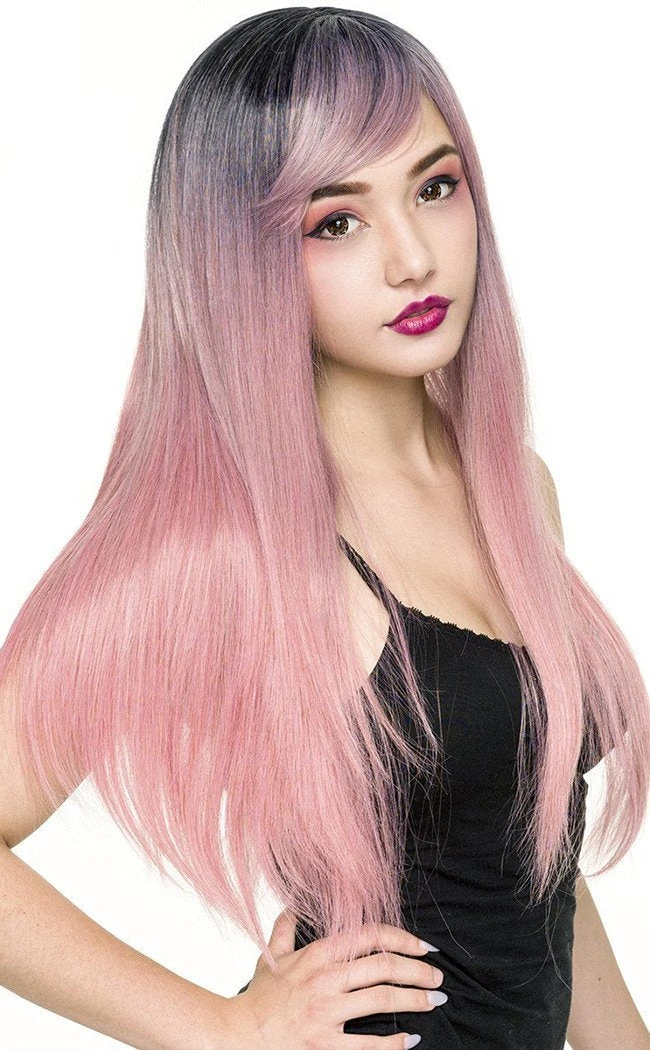 Rockstar Wigs Beauty Bella Dark Root Long Pink Ice Wig 4 Rockstar Wigs Beauty Bella Dark Root Long Pink Ice Wig
