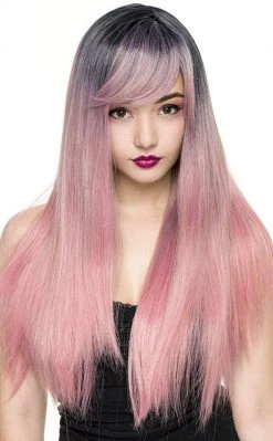 Rockstar Wigs Beauty Bella Dark Root Long Pink Ice Wig 7 Rockstar Wigs Beauty Bella Dark Root Long Pink Ice Wig